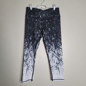 COOLOMG Women's Printed Compression Capri Leggings Workout Yoga Pants Size Med